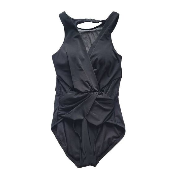 Aqua green womens Sz Small black one pc Swimsuit - Picture 5 of 5